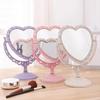 Desktop Makeup Mirror Heart Shape Makeup Vanity Portable Double-Side Vanity Mirror Hand Mirror Cosmetic Compact Mirror For Women