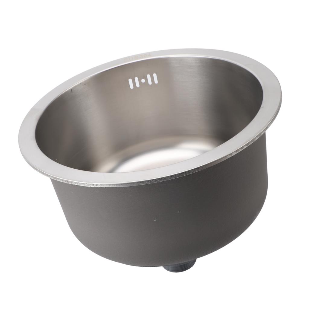Kitchen Sink 304 Stainless Steel Brushed Single Bowl Rust Proof Round Sink for Home Bar 36cm
