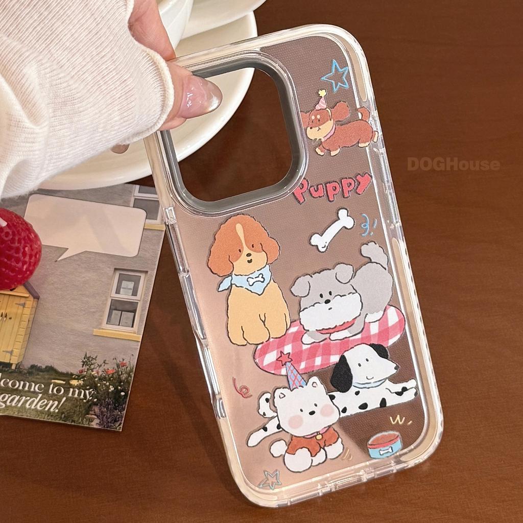 Personalized Cartoon Puppy Illustration Suitable for Apple 16 Mobile Phone Case 14 Transparent IPhone 15 Promax Anti Fall 11 Soft
