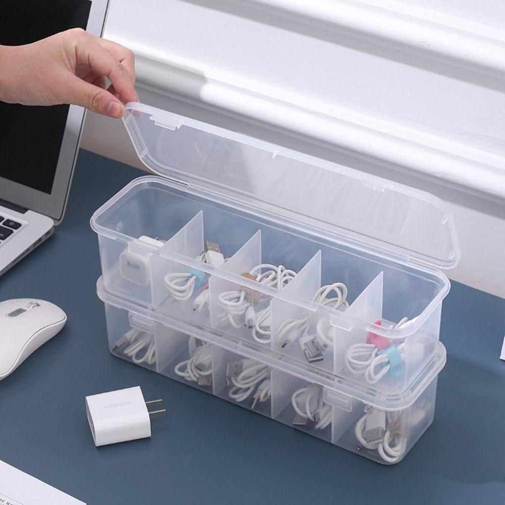 Dustproof Desktop Storage Box Transparent Divided Seasoning Box Transparent Storage Box Kitchen