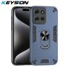 KEYSION Shockproof Case for Motorola Edge 50 Pro 5G 50 Neo Silicone+PC Camera Protection Ring Stand Phone Cover for MOTO G75 5G