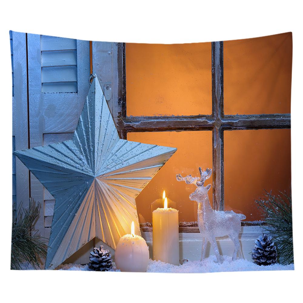 Christmas Decoration Tapestry Snowflake Santa Claus Room Decoration Fireplace Tapestry Gift Christmas Wall Decoration Home