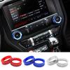 2Pcs Air Condition Radio Knob Rings AC Control Switch Button Decorative Ring Cover for Ford Mustang 2015-2020 Audio Trim