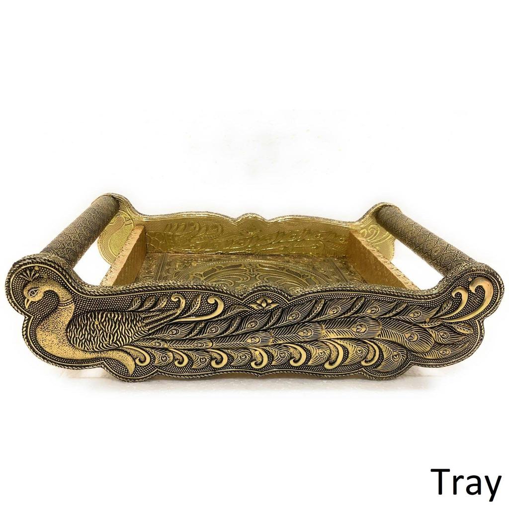 Serving Tray Dish Decorative Tray Handicraft Plate Wooden Handle With Tray Return Gift Tray