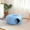 Donut Cat Bed Tunnel Interactive Bed Toy House for 2 Cats Felt Pet Cat Half Closed Cave Indoor Training Kennel Toy Pets Supplies