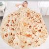 Round Pancake Food Blanket  Flannel High-definition Printed Soft Warm Throw Blankets Indian Pancake Watermelon Egg Style Office Blanket