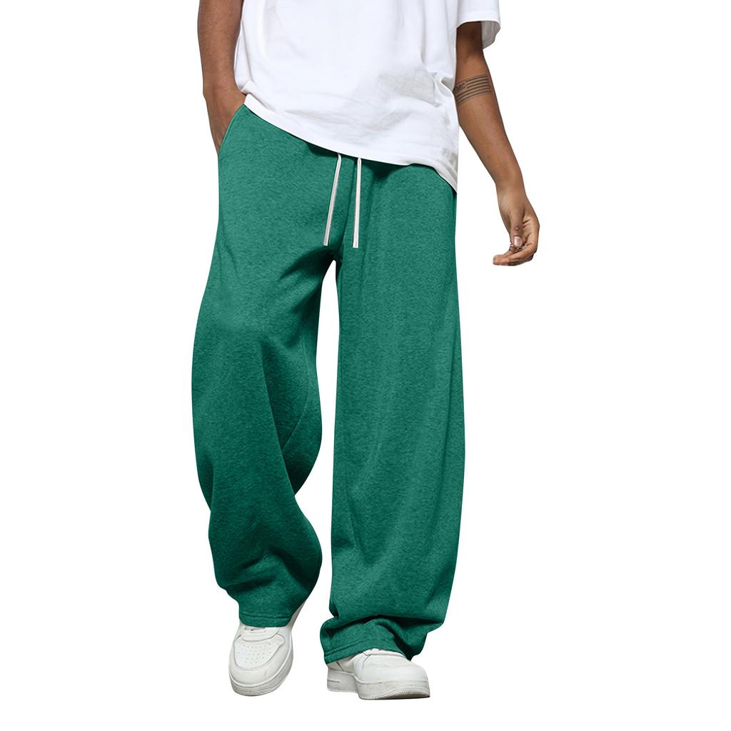Men's Solid Color Loose Wide Leg Sweatpants Men's Casual Fashion Sweatpants