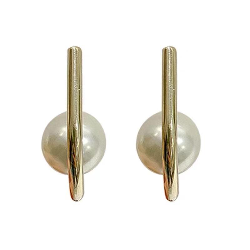 French High-End Pearl Drop Earrings 2024 - Trendy Silver Needle Design for Women