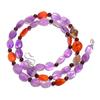 Natural Amethyst Carnelian Garnet Gemstone Smooth Beads Necklace 17" UB-4812 UB-4812