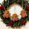 2Pcs Mini Plaid Bear Ornaments Christmas Tree Hanging Decor Cute Bear Keychain Festive Xmas Stocking Stuffer Gifts