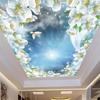 Ceiling Wallpaper 3d Plant Flowers Blue Sky Ceiling Mural Living Room Bedroom Hotel Ceiling Mural