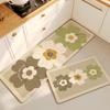 Rug For Kitchen Waterproof Floor Mat Non-Slip Pvc Leather Foot Mats Long Carpet Japanese Style Flower Home Decoration Rugs