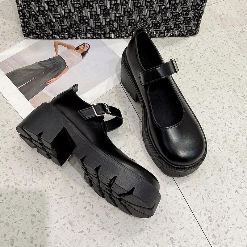 Shoes Platform Shoes Heels Women Japanese Style Vintage Pumps for Women College Student Women's Shoes