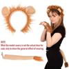 Party Masquerade Animal Costume Lion Headband Set with Ears and Tail Headband Cosplsy Costume