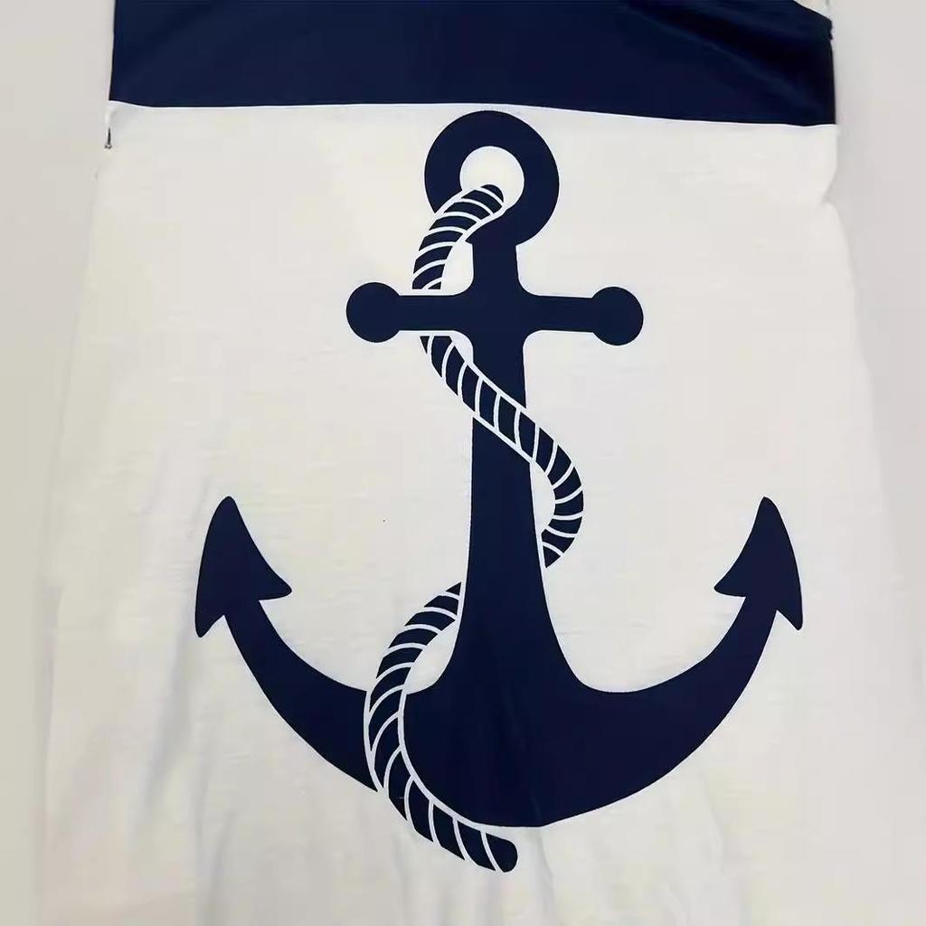 Comfortable Anchor Print Casual Hooded Sweatshirt for Women, 2024 Collection, Long Sleeve