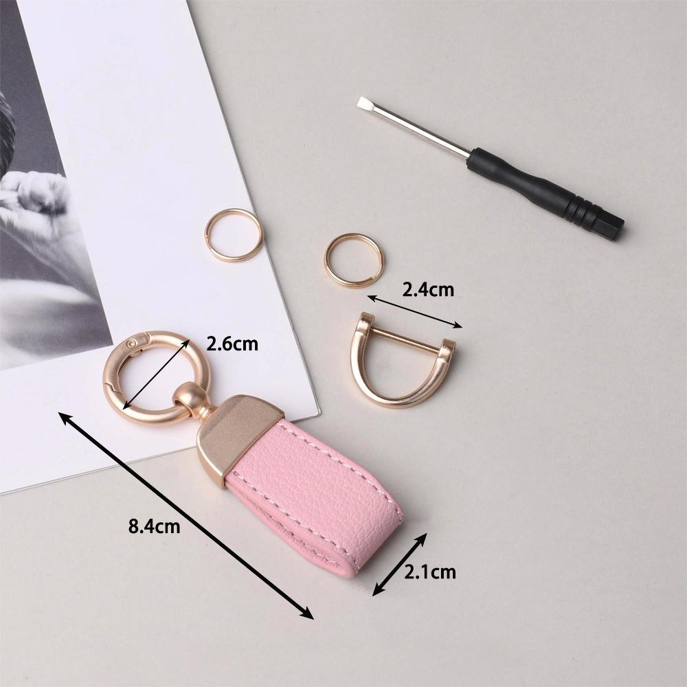 Cute Small Keychains for Women Rose Golden Metal Ring Clasp Keychain with Mini Screwdriver Bag Decoration Pendant