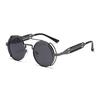 SHAUNA Retro Metal Punk Sunglasses Round Women Gothic Spring Steampunk Shades Men UV400