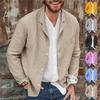 Men's Solid Color Casual Cardigan Button-up Collar Long-sleeved Shirt