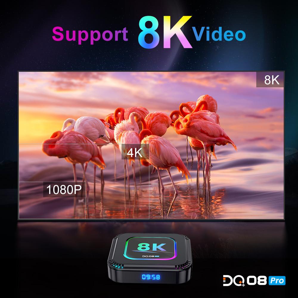 DQ08 Pro RGB Smart TV Box Android 13 RK3528 Quad Core Support 8K Video HDR10+ Dual Wifi6 BT5.0 Set Top Box