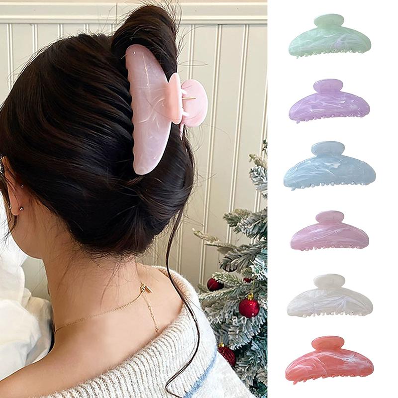 Stripes Hair Claw Acrylic Colorful Claw Clip Women Crab Hair Clips Girls Make Up Washing Tool Hair Accessories