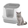 L Fully Enclosed Cat Litter Box Front Entry Top Exit Cat Potty Toilet with Lid Litter Scoop