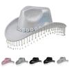 Heavy Diamond Cowboy Hats Tassels Crystal Hat for Disco House Cocktails Parties Vacation Sparkly Tassels for Comedian