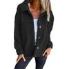 Winter Women Jacket with Double Pockets Thick Fleece Button Closure Cardigan Long Sleeves