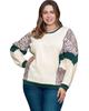 Leopard Colorblock Patchwork Dolman Sleeve Plus Size Top