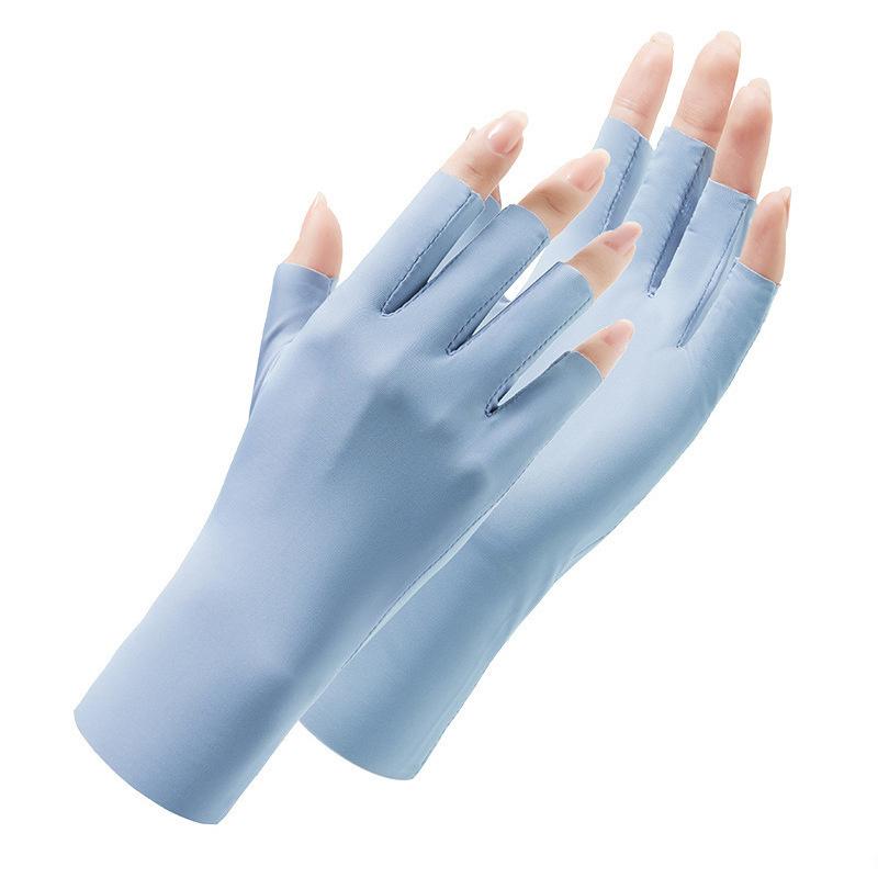 1 Pair Fingerless Gloves Summer Sunscreen Uv Protection Multicolor Gloves Woman Driving Gloves Stretch Female Touchscreen Ice