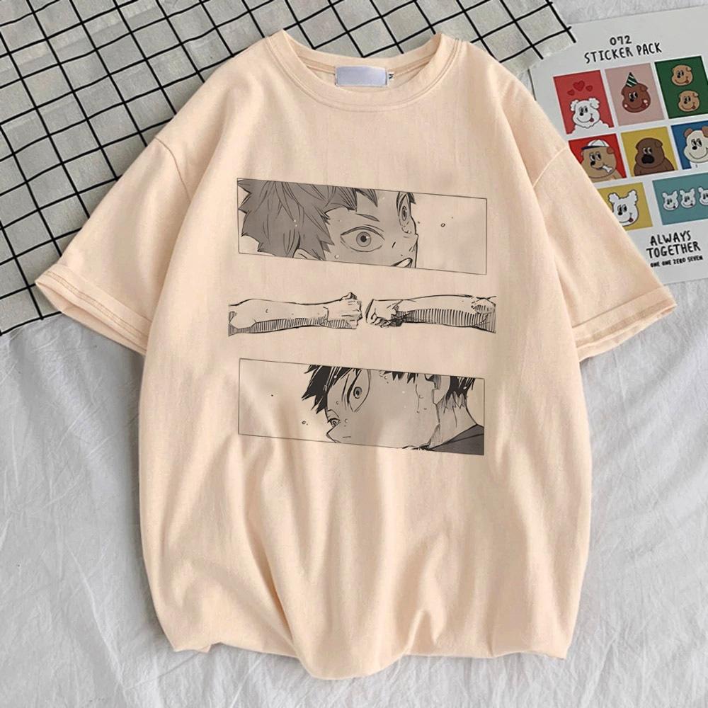 Haikyuu Top Tees Female 80s Vintage 2000s Graphic Colorful Comfortable Top Tees Graphic Grunge Pop Culture 2000s Colorful Pastel