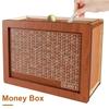 Wood Money Box with Counter Large Capacity Piggy Bank Coin Cash Container Kids Adults Money