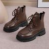 Women Boots Winter Platform Lace-up Fashion Boots Plus Size Ankle Modern Outdoor Boots Round Toe Fretwork Hot Shoes for Women