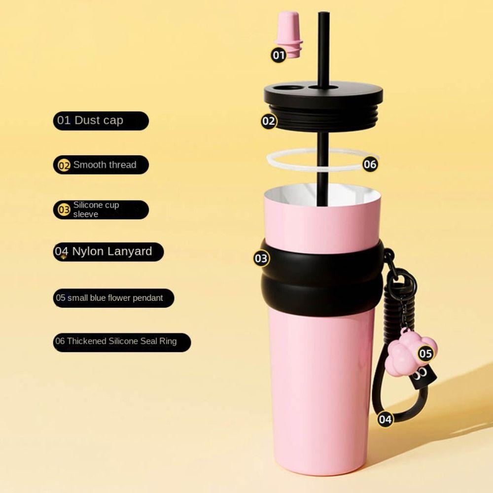 316 Stainless Steel Insulated Cup Bow Thermal Water Bottle Vacuum Cup for Student Children