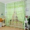 Tulip Flower Sheer Window Curtain Beads Tassel Door Scarf Drapes Valance Home Supplies