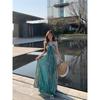 French Island Vacation Style Neck Halter Suspender Dress Women's Summer Super Fairy Big Skirt Pure Desire Versatile Long Skirt
