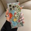 Clear Square Back Tube Case Protection For iPhone 13 11 16 ProMax 15 Plus 12 14 Pro Max Anti-Oxygen,Flower Garden Pattern Casing