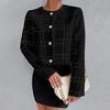 Women Coat Collarless Single-breasted Long Sleeves Short Type Business Style Commuting Jacket Spring