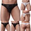 Mens Underwear Lace Thong Enhance Pouch Patchwork G-String Briefs Pants