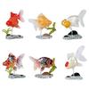 6Pcs Artificial Goldfish Figure Play Set Realistic Goldfish with Stand Plastic Fish Toys for Kids