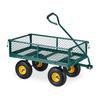 Relaxdays Chariot De Jardin Pratique, Roues Pneumatiques, Parties Latérales Pliables, Charge Max. 200 Kg, Vert/jaune