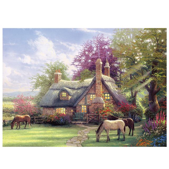 Europe Retro Landscape Christmas Snow Scene Canvas Painting Prints Paris London Posters Print for Living Room Home Decor No Frame