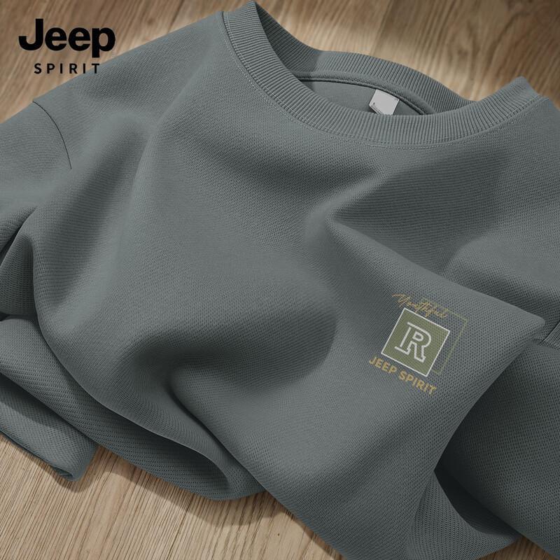 JEEP SPIRIT Men's 2025 American Sporty Loose Crewneck Sweatshirt