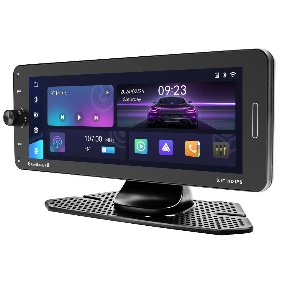 Portable 6.9 Inch Car Radio Wireless Carplay Display HD IPS Touch Screen Player Mirror Link FM BT DSP AUX Built-in Youtube