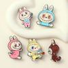 Anime Cute Enamel Labubu Brooch Cartoon Metal Studen Badge Pins Jewelry Brooches Men Women Backpack Jewelry Accessories