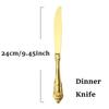 Gold Dinnerware Vintage Tableware 18/10 Silverware Stainless Steel Flatware Dinner Knife Fork Spoon Wedding Xmas Western Cutlery