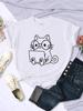 Careful Study Of Work Cat Sketches Unisex T-shirt Personality Trend Casual Tee Clothing Street Creative Tops Female Short Sleeve