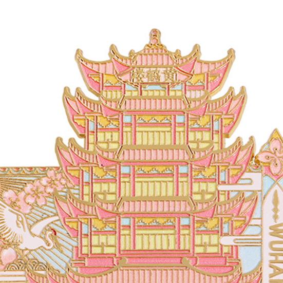 Магнит на холодильник с желтой башней «Журавли» 3D, достопримечательность Уханя, здание в китайском стиле, магнит на холодильник