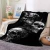 Vintage Skull Print Throw Blanket High Quality Flannel Blankets Home Travel Blanket Soft Cozy Blanket Birthday Gift Bedspread