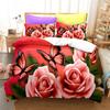 Red Rose Romantic Valentine's Day Floral Duvet Cover for Women Girls Valentine's Day Gift  Flowers Print Quilt Cover Room Decor
