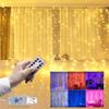 8 Colors Curtain Garland Led String Lights Festival Christmas Decoration 8 Modes Usb Remote Control Holiday Fairy Lights For Bedroom Home